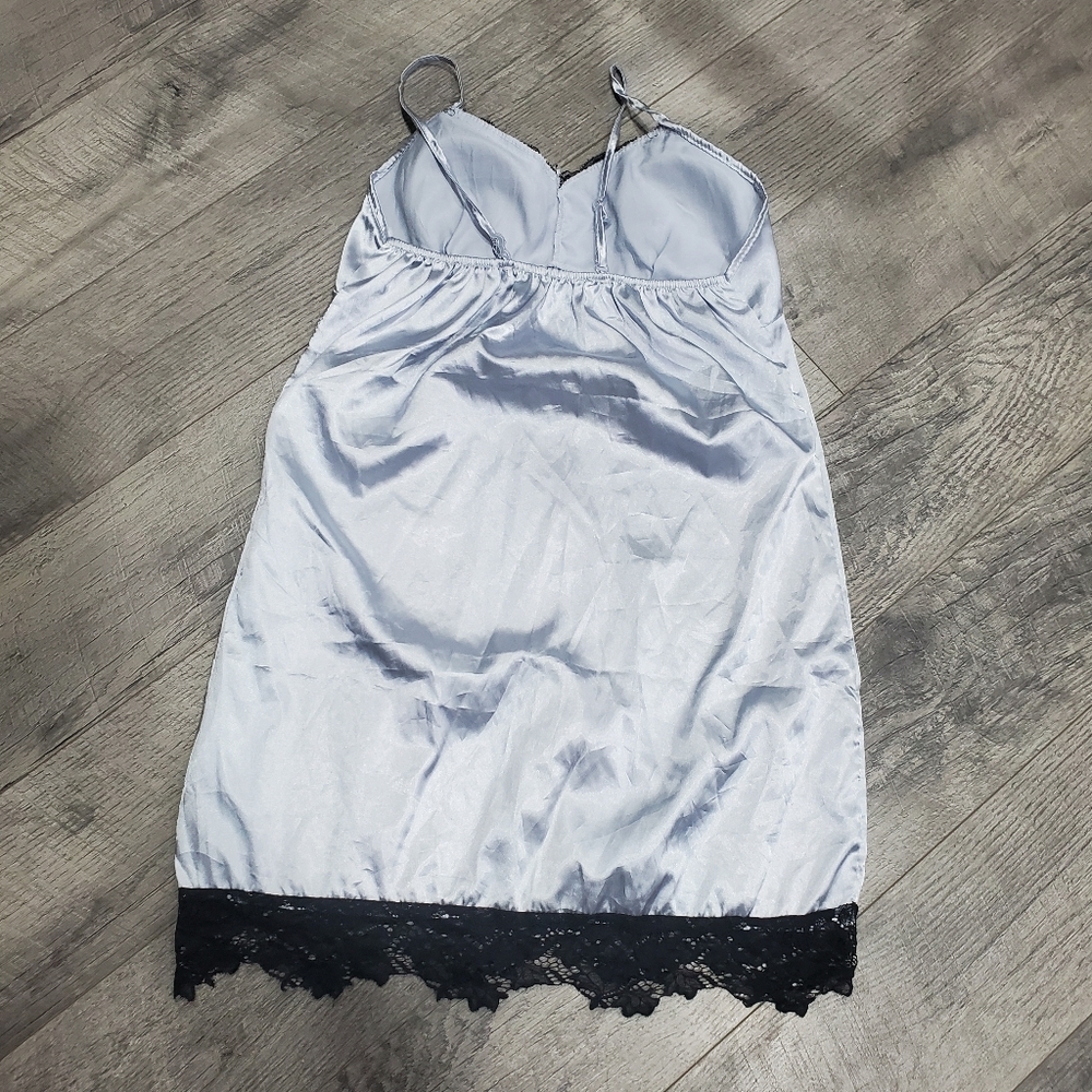 Silver And Black Babydoll Lingerie - Picture 4 of 5